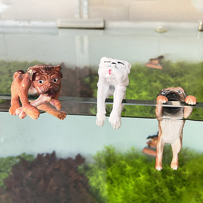 3-Piece Pug & Cow Fish Tank Pendant Decorations – Whimsical Aquarium Ornament Set