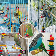 7-Piece Parrot Toy Set – Colorful Bird Cage Accessories for Parrots & Parakeets