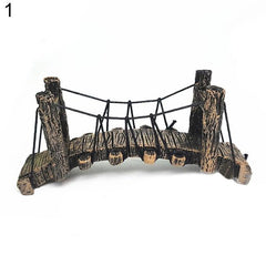 Suspension Bridge Aquarium Ornament – Resin Fish Tank Decoration, Bend or Straight Style