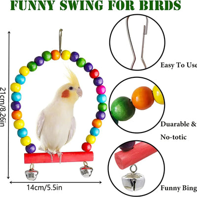 7-Piece Parrot Toy Set – Colorful Bird Cage Accessories for Parrots & Parakeets