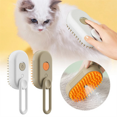 3-in-1 Electric Steam Pet Grooming Brush – Spray, Massage & Deshed Comb for Cats & Dogs