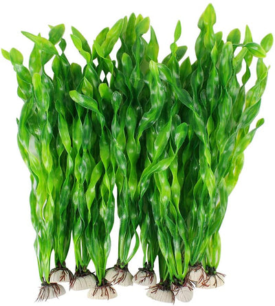 10-Pack Artificial Aquarium Plants – Colorful Plastic Fish Tank Decorations in Green, Purple & Red