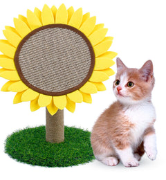 Sunflower Cat Scratching Pad – Round Sisal Cat Scratcher Toy for Healthy Claws & Home Decor