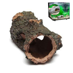 Aquarium Hollow Tree Tunnel Cave Ornament – Fish Tank Hideout for Fish, Shrimp & Turtles
