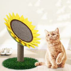 Sunflower Cat Scratching Pad – Round Sisal Cat Scratcher Toy for Healthy Claws & Home Decor