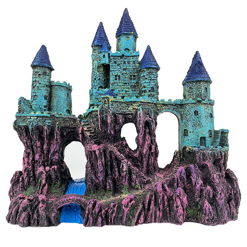 Wizard's Castle Aquarium Decoration – Resin Cave Hideout for Freshwater & Saltwater Fish Tanks