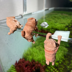3-Piece Pug & Cow Fish Tank Pendant Decorations – Whimsical Aquarium Ornament Set