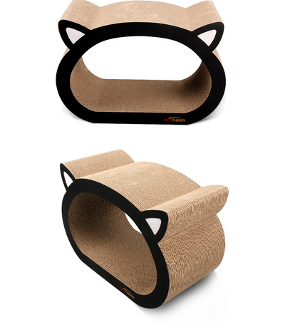 Cat Head Scratch Board – Corrugated Cardboard Cat Scratcher & Lounge for All Cats