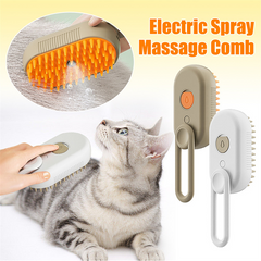 3-in-1 Electric Steam Pet Grooming Brush – Spray, Massage & Deshed Comb for Cats & Dogs