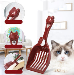 Cat Head Litter Scoop – Cute PP Plastic Cat Litter Shovel in Milk White & Claret