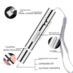 Rechargeable Infrared Cat Laser Toy – Premium Stainless Steel Laser Pen for Cats