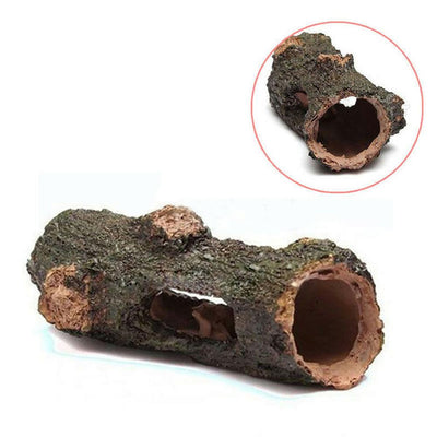 Aquarium Hollow Tree Tunnel Cave Ornament – Fish Tank Hideout for Fish, Shrimp & Turtles