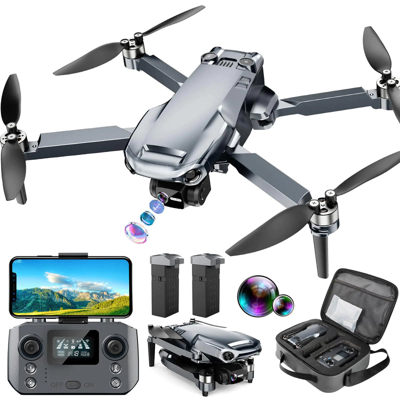Drone with 4K Camera RC Quadcopter for Adults 1640ft Long Range Video Transmission 3-Axis Gimbal 46Mins Flight Time GPS Auto Return and Follow Me Circle Fly Waypoint Fly Altitude Hold