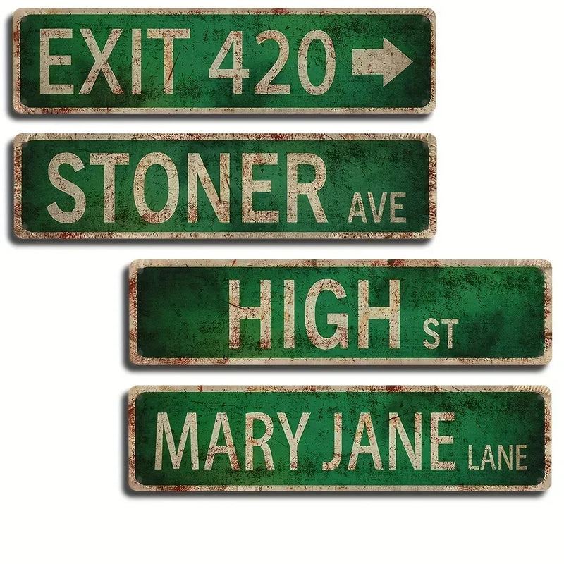 Vintage-Style Metal Street Sign – 4 × 16 in