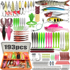 Fishing Lure Kit with Tackle Box – 84 or 107 Piece Bass & Pike Set