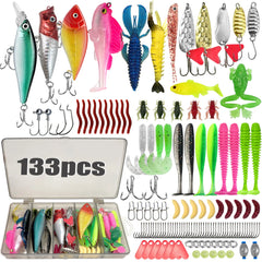 Fishing Lure Kit with Tackle Box – 84 or 107 Piece Bass & Pike Set