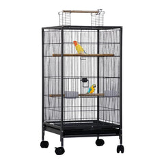 Large Open-Top Bird Cage with Rolling Stand
