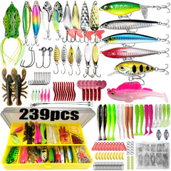 Fishing Lure Kit with Tackle Box – 84 or 107 Piece Bass & Pike Set