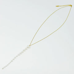 Gradient Long Pearl Drop Necklace