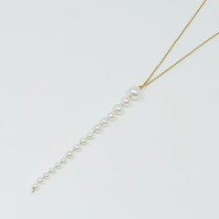 Gradient Long Pearl Drop Necklace