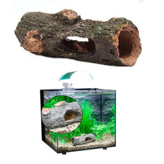 Aquarium Hollow Tree Tunnel Cave Ornament – Fish Tank Hideout for Fish, Shrimp & Turtles