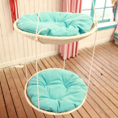 Woven Cat Hammock & Climbing Nest – Eco-Friendly Corn Husk & Hemp Rope Cat Bed (50cm)