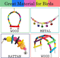 7-Piece Parrot Toy Set – Colorful Bird Cage Accessories for Parrots & Parakeets