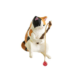 Cartoon Fishing Cat Aquarium Ornament – Whimsical Fish Tank Decoration (7 Colors)
