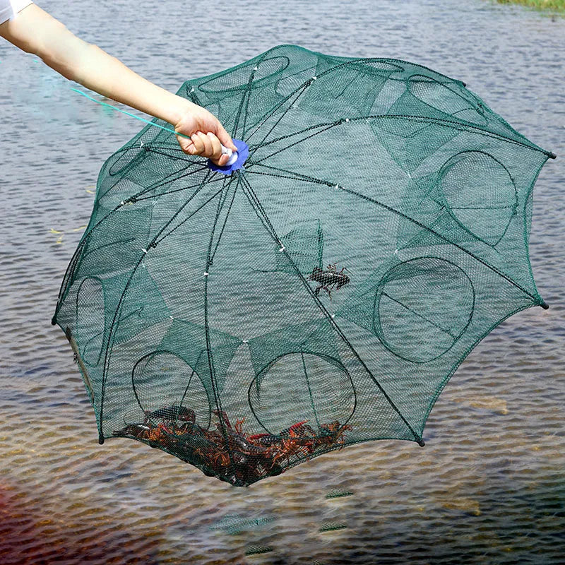 Folding Fishing Trap Net – Collapsible Umbrella Bait Trap for Fish, Shrimp & Crab