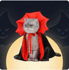 Halloween Vampire Cloak Pet Costume – Cute Cosplay Cape for Cats & Small Dogs