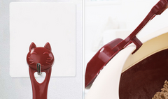 Cat Head Litter Scoop – Cute PP Plastic Cat Litter Shovel in Milk White & Claret