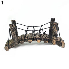 Suspension Bridge Aquarium Ornament – Resin Fish Tank Decoration, Bend or Straight Style
